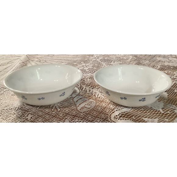Corelle Secret Garden Blue Flowers Soup Cereal Bowls Set Of 2 - Picture 1 of 9